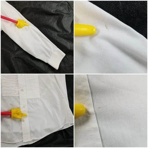 Vintage 90s Tuxedo Shirt Chaplin White Hearts Embellishment Womens Size 2X /3X - Picture 9 of 16